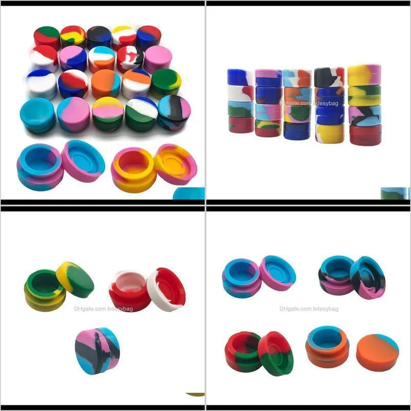 non-stick silicone dab containers 5ml wax containers food grade tool storage jar oil holder for vaporizer vape