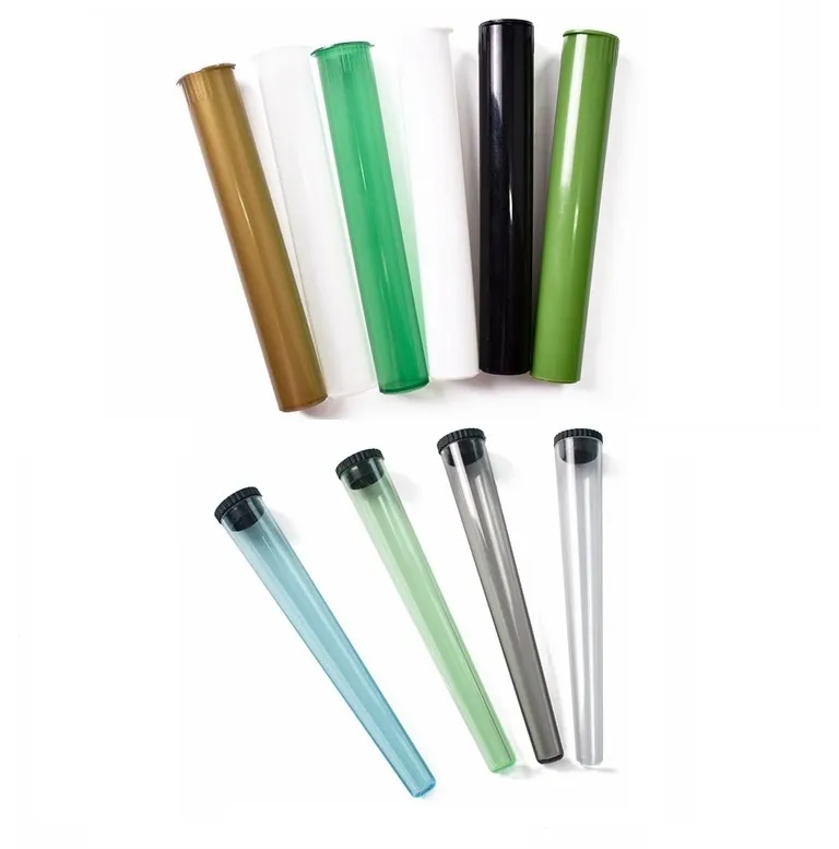 Plastique King Size Doob Tube Bouteilles étanches Hermétique Odeur Preuve Odeur Cigarette Stockage Solide Scellement Conteneur Pilule Cas Papier À Rouler