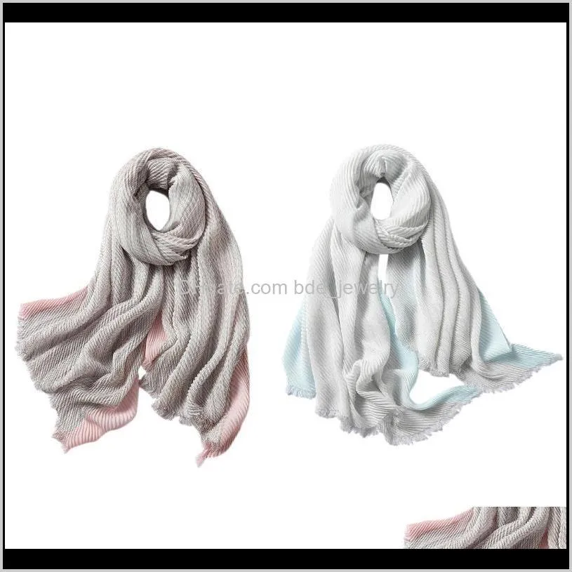 Cappelli, Guanti Moda Aessoriessolid Sciarpa da donna Piega Hijab per piegare Scialli e avvolgere Inverno Lady Fascia per capelli Collo Sciarpe calde Foulard Dro