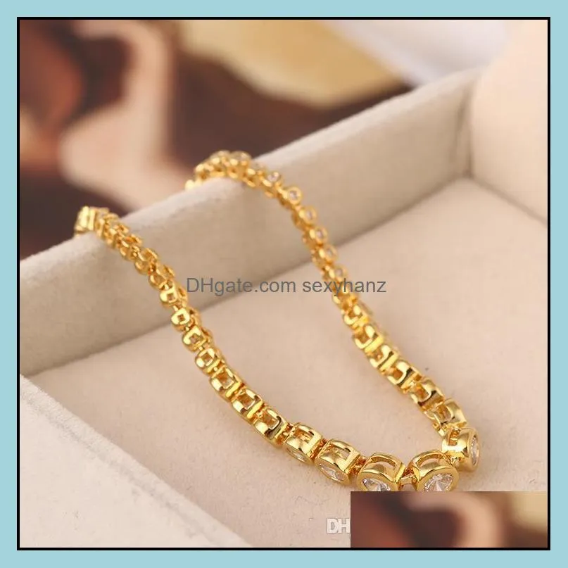 2019 Brand name Top quality brass bracelet with diamond chain for women and mother`s day gift jewelry free shipping