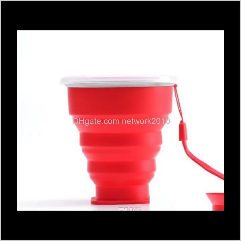 200ml silicone telescopic collapsible retractable folding cup candy outdoor camping travel tableware foldable cup camping wine glass