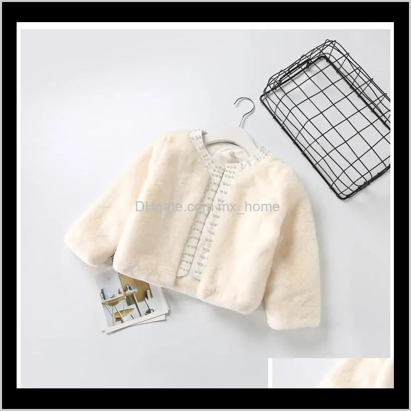 baby girls jacket new winte real plush faux fur cotton thicker long sleeve party wedding caot for girls kids cloth