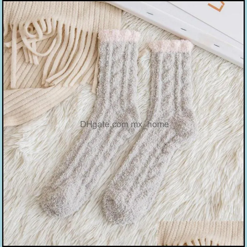 Women Girls Fuzzy Fluffy Socks Cute Fleece Slipper Winter Sleep Plush Warm Soft Cozy Comfy Kawaii Casual Ladies Crew Sock