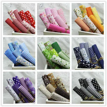 63Pcs,9Sets Colors 100% Cotton Fabric,Cheapest Fabric 50x50cm Print Plain Quilt Fabrics,Tissue for Sewing Patchwork Doll Cloth