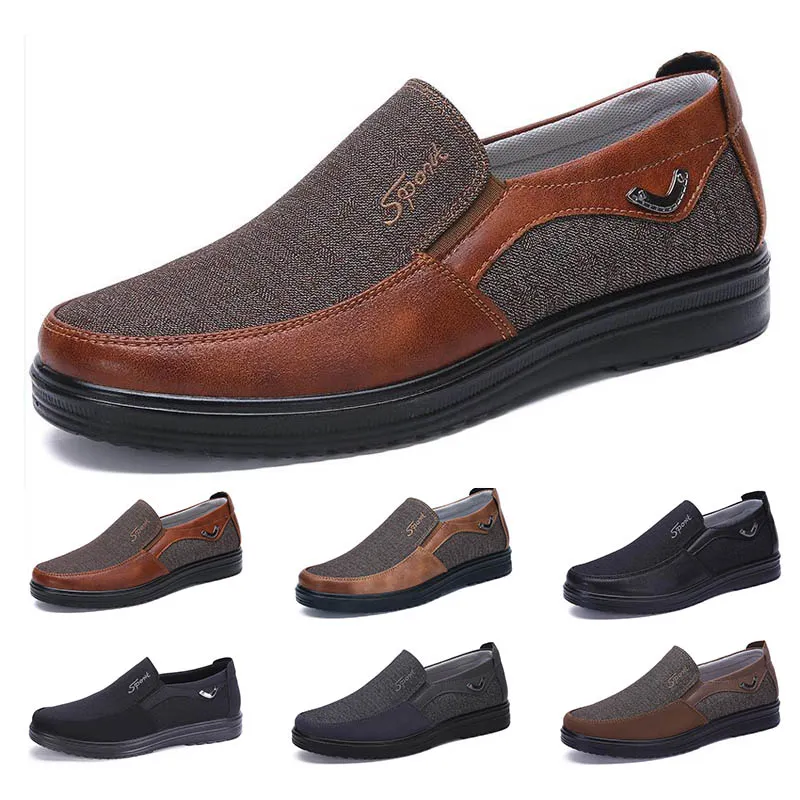 low Fashion Business style mens shoes comfortable breathable black brown dark navy soft flats bottoms men office casual sneakers 38-44