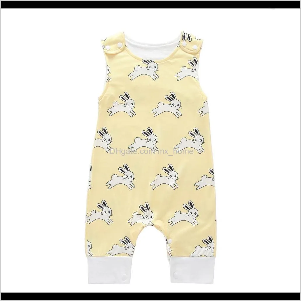 baby printed rompers 14 colors sleeveless lemon puppy bears whale printed boy girls newborn infant kids summer clothes jumpsuit 0-2t