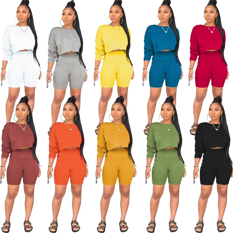 Femmes marque Survêtements vêtements d'été en cours d'exécution élégant lettre sweat shorts sportswear pull à capuche crop top leggings tenues vêtements d'extérieur body 04524