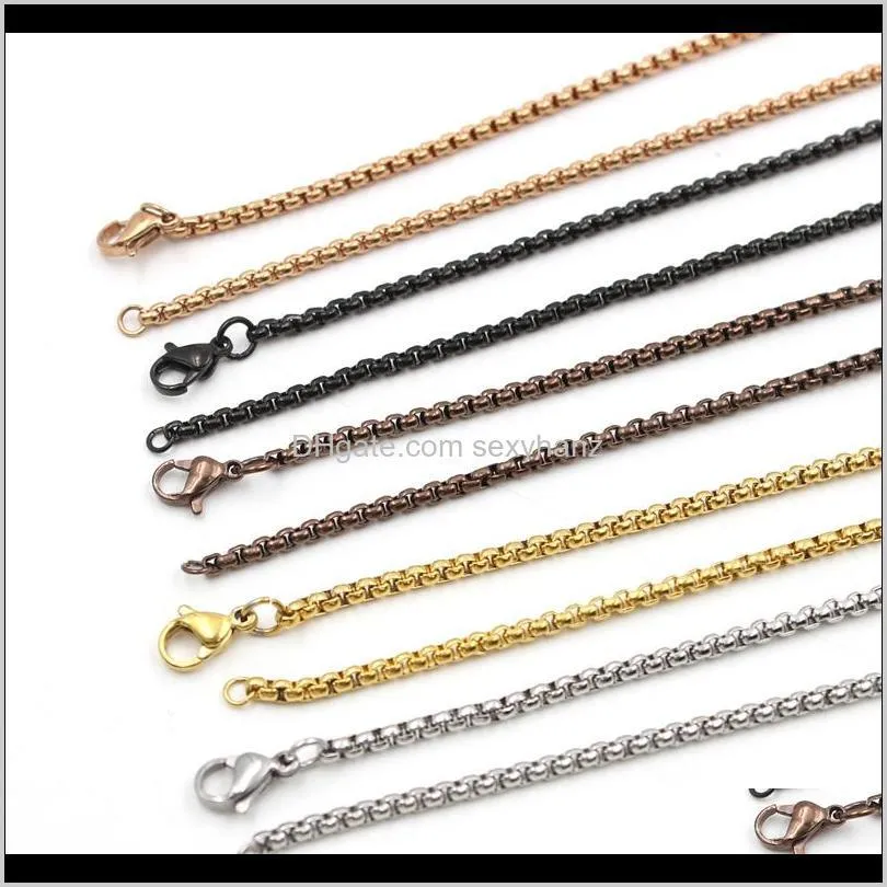 Wholesale chains! 18``,20``,24``,28``,32`` square rolo chain Stainless steel floating locket chains 2.6mm width necklace chain