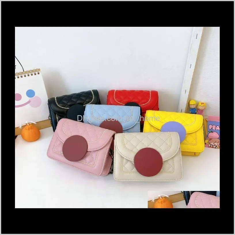 30pcs fashion children pu graid prints plain flap cover cross body bag mix color kids purses