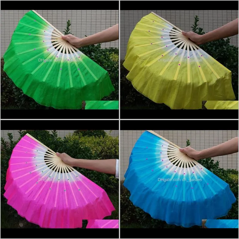 hot festive chinese silk dance fan handmade fans belly dancing props 5 colors sn2197