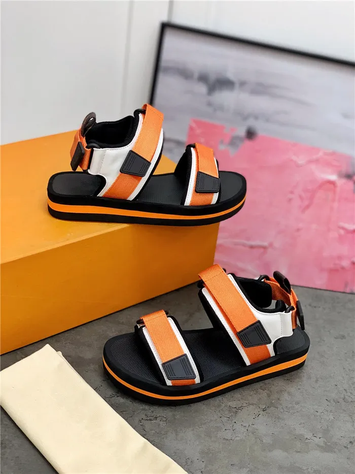 Arcade Flat Sandal straps bicolor micro outsole Pink/Black/Blue/Orange/Blue Luxurys Designer Sandals