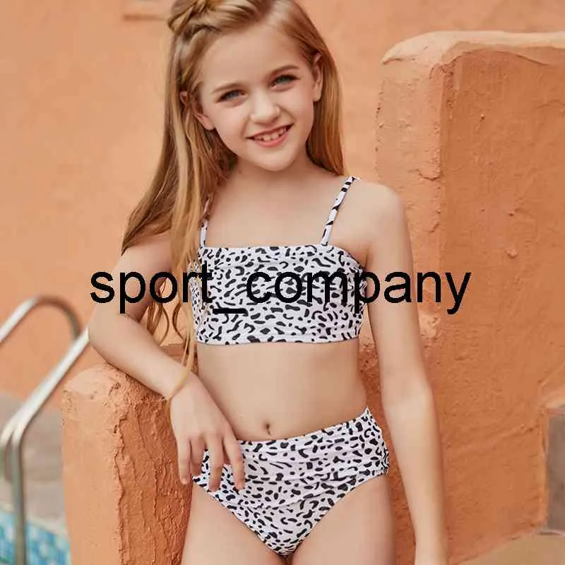 Krowa Drukowana 5-14 lata Dziewczyna Swimsuit Kids Nastoletni Bikini Ustaw Dwa kawałek Dzieci Swimwear Maluch Kostium kąpielowe 2021