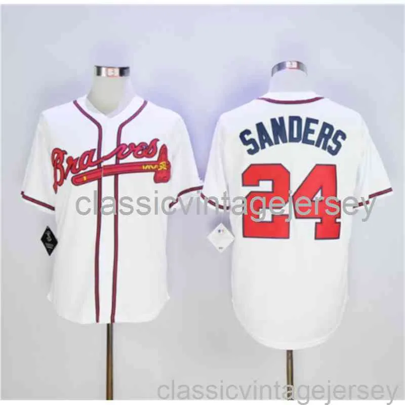 Bordado Deion Sanders, beisebol americano Famous Jersey costurará homens mulheres jovens camisa de beisebol tamanho XS-6xl