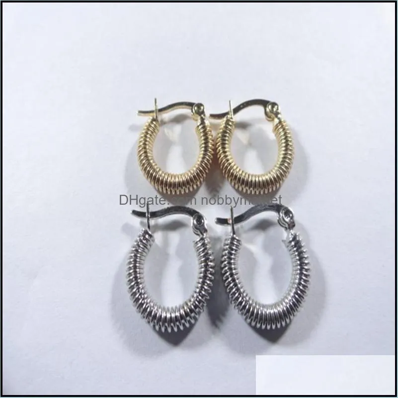 woman earring Hoop 3MM Spring-shaped Circle Clip earrings