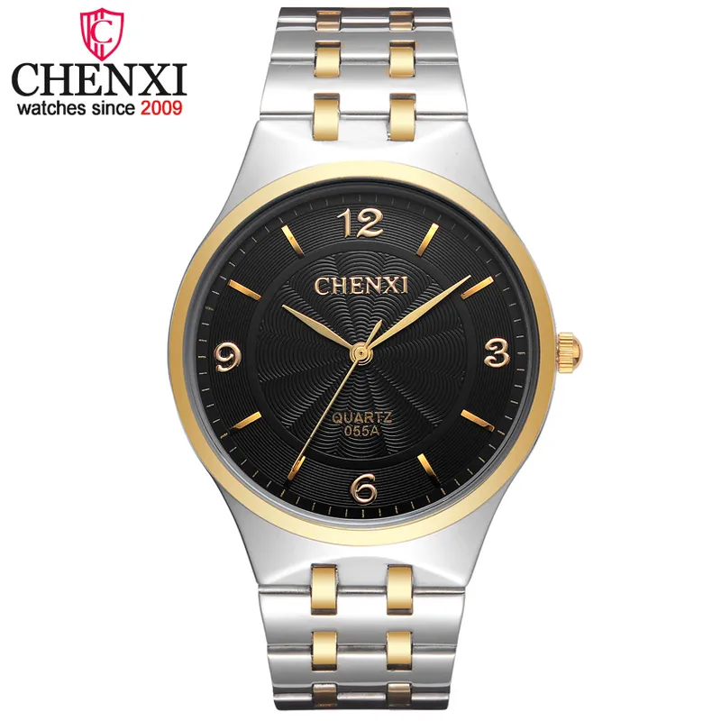 Chenxi merk top luxe eenvoudige mode casual zakelijke horloge mannen goldier waterdichte kwarts mannelijke polshorloge relogio masculino q0524