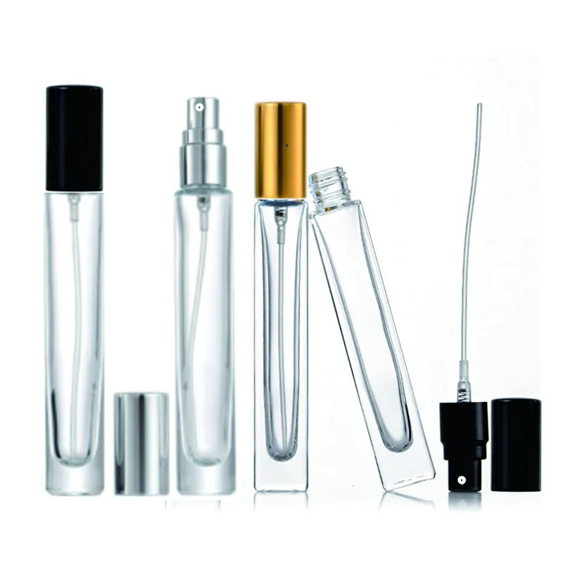 10ml transparente pulverizador de vidro frasco de perfume recarregável mini perfumes atomizador portátil viagem vazio quadrado quadrado-garrafa wly bh5277