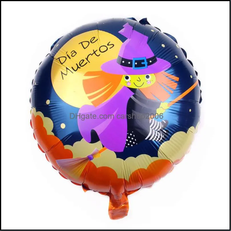 18inch Halloween Aluminum Foil Balloon Pumpkin Head Black Cat Print Halloween Helium Balloon Halloween Party Decoration Kid Toy DBC