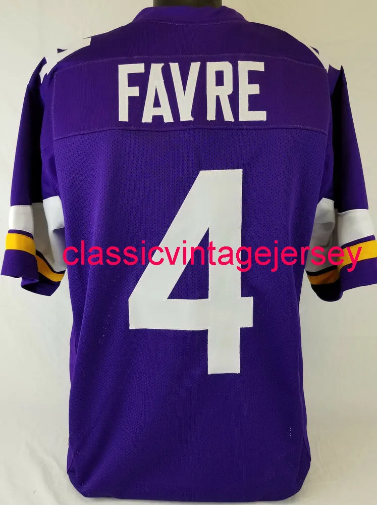 Men Women Youth Brett Favre Custom Sewn Purple Football Jersey XS-5XL 6XL