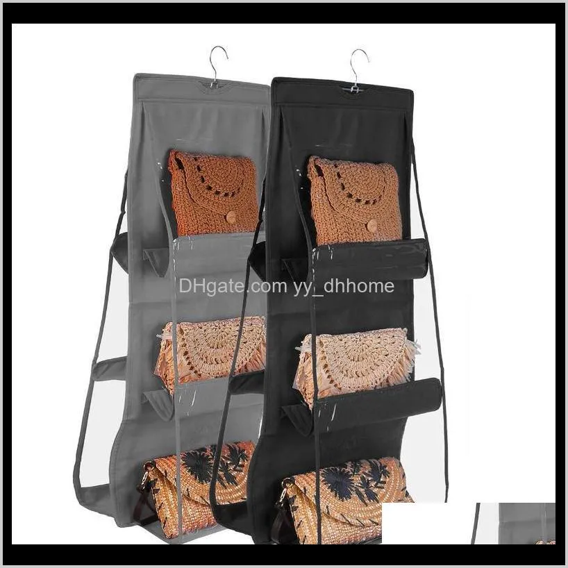 6 faltbare hängende 3-lagige faltbare Regal-Geldbörsen-Handtaschen-Organizer-Tür-Diverse-Schrank-Finue-Boxen-Behälter Ug7Nx