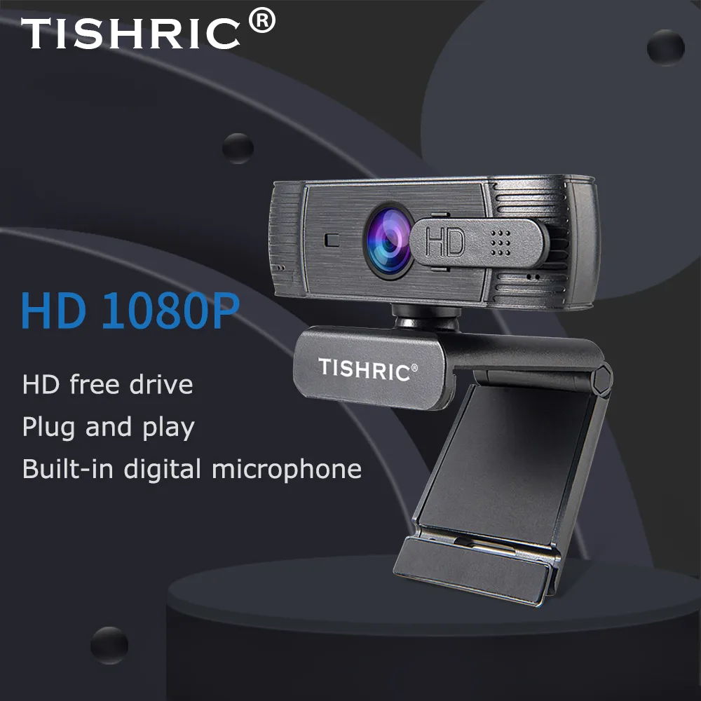 TISHRIC T200 Full HD 1080P couverture USB avec microphone PC caméra Webcam ordinateur Autofocus Mini caméra