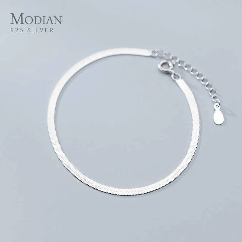 Klassieke 925 sterling zilveren bedelbracet of enkelband voor vrouwen verstelbare slang bot ketting fijne sieraden ontwerp 210707
