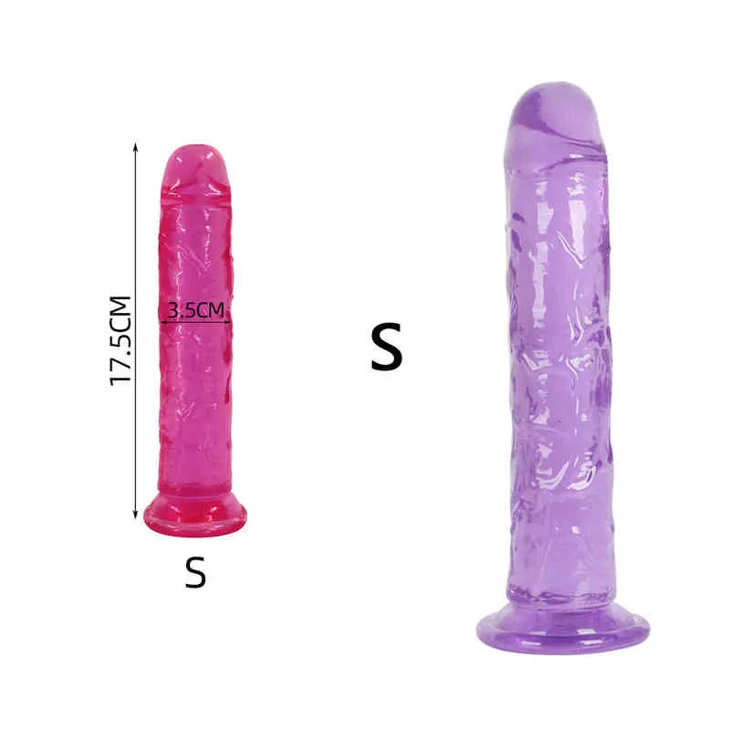 NXY Dildos Realistyczne Dildo Anal Erotyczne Miękkie Jelly Suck Masturbators Penis G Spot Orgasm Zabawki dla kobiet Mężczyźni Skupi 1201