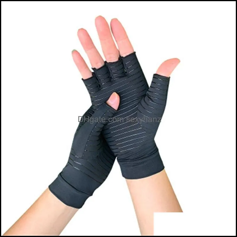 1Pair Compression Arthritis Gloves For Women Men Open Fingers Pain Relief Pressure Gloves Thin Breathable Cycling Fitness Mitten