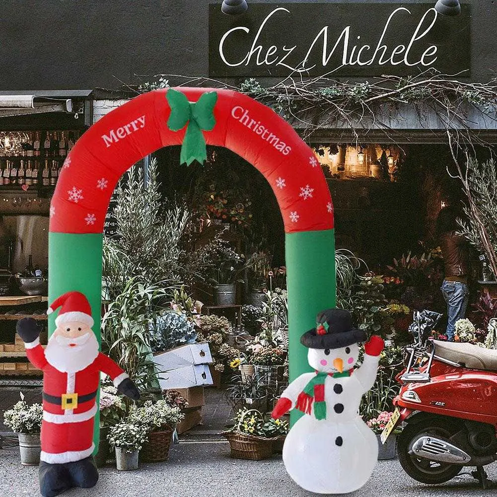 Père Noël gonflable avec lumières LED, décoration de Noël extérieure durable pour jardin ou cour (1,5 m). - Maison