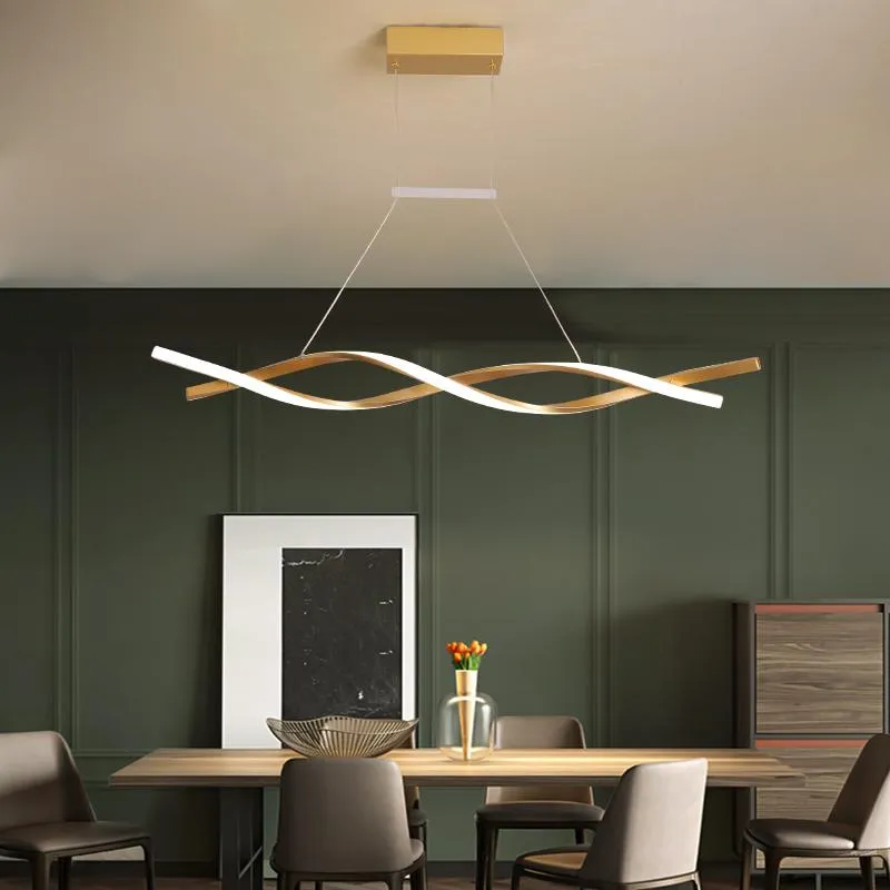 Минимализм Современные светодиодные подвесные светильники для столовой кухня Живая черная/серая алюминиевая лампа подвеска светильника