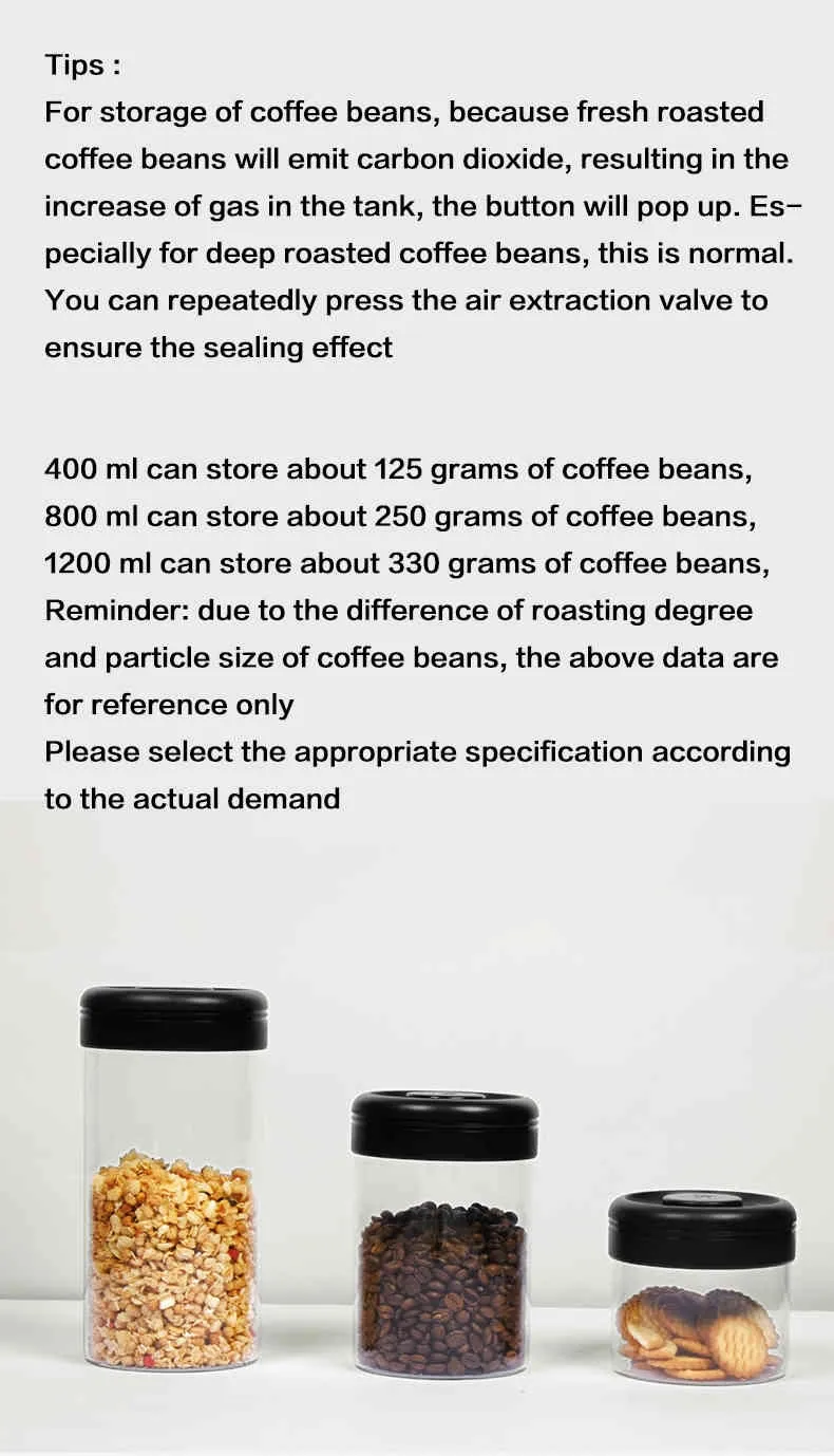 TIMEMORE Container Vacuum Sealed Snacks Tea Coffee Beans Jar Best