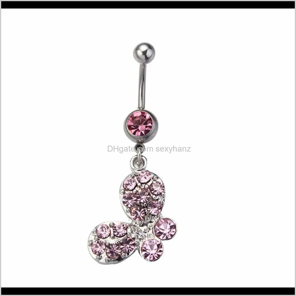 d0373-2 ( 1 color ) nice style navel belly ring 10 pcs clear stone drop shipping with wholesale factory price