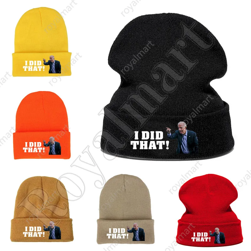 Colorful Let's Go Brandon Knitted Hat Spoof biden Adult Windproof Warm Hats