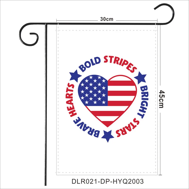 USA Independence Day Pongee Garden Flag 30*45cm Happy 4th July Outdoor Garden Hanging Flag Gnomes Design Garden Banner