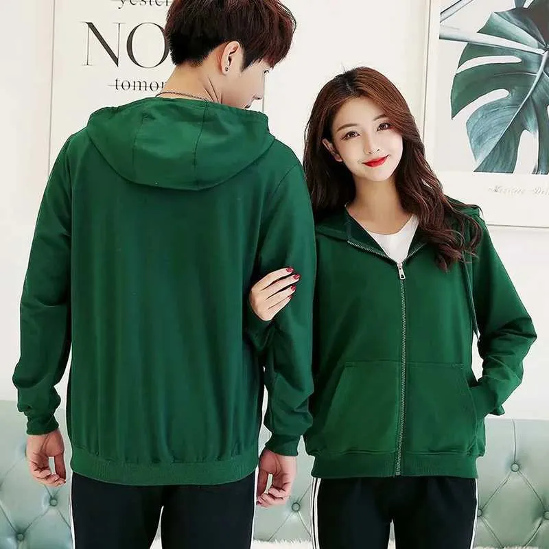 Custom team name picture classic men and women hoodie spring and autumn zipper hooded sweatshirt casual hooded jacket Y0816