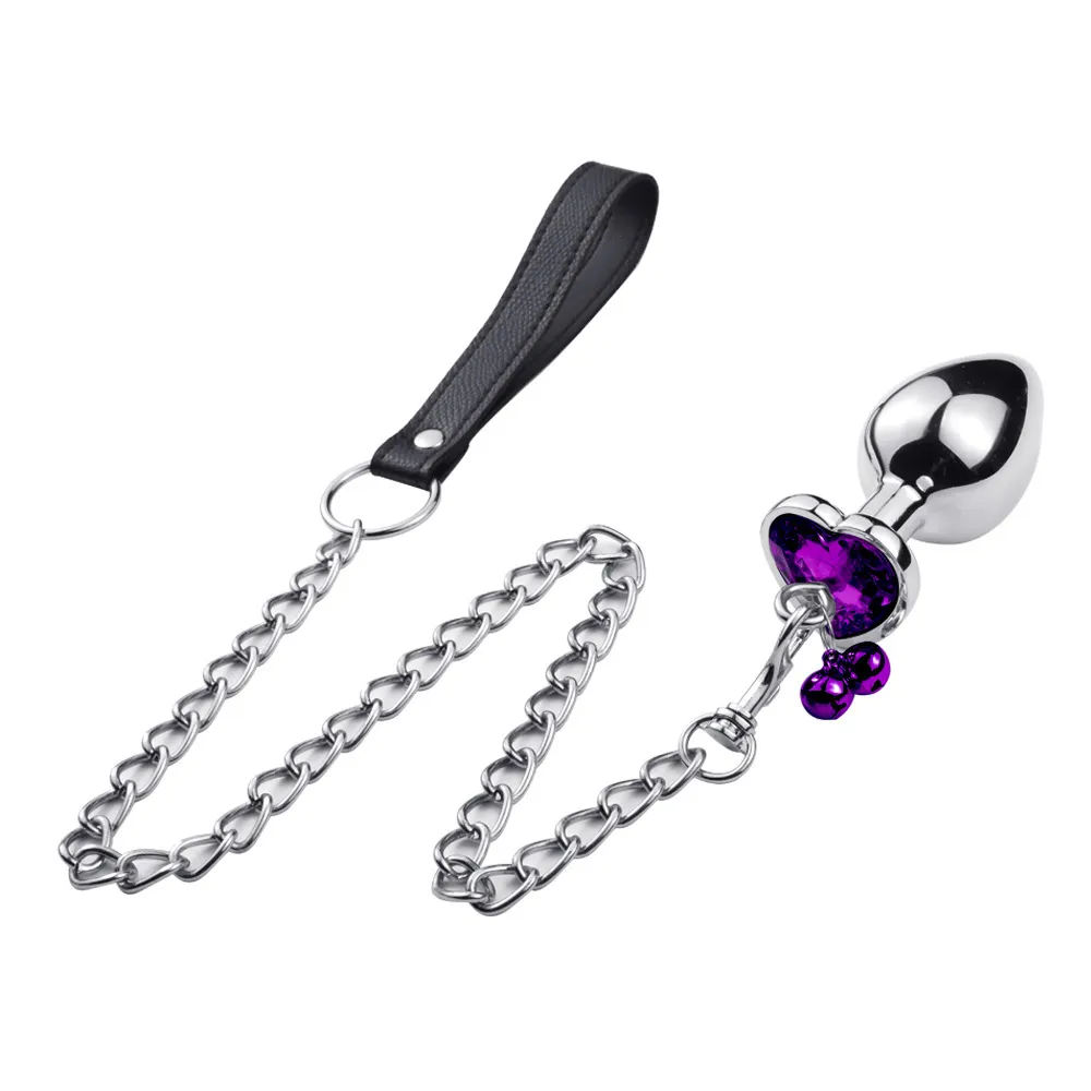 Leash Chain Anal Plug With Bell Adult BDSM Games Stainless Steel Crystal  Heart Anal Sex Butt Plug Stimulator Sex Toys For Wome X0401 From Heijue04,  $7.47 | DHgate.Com