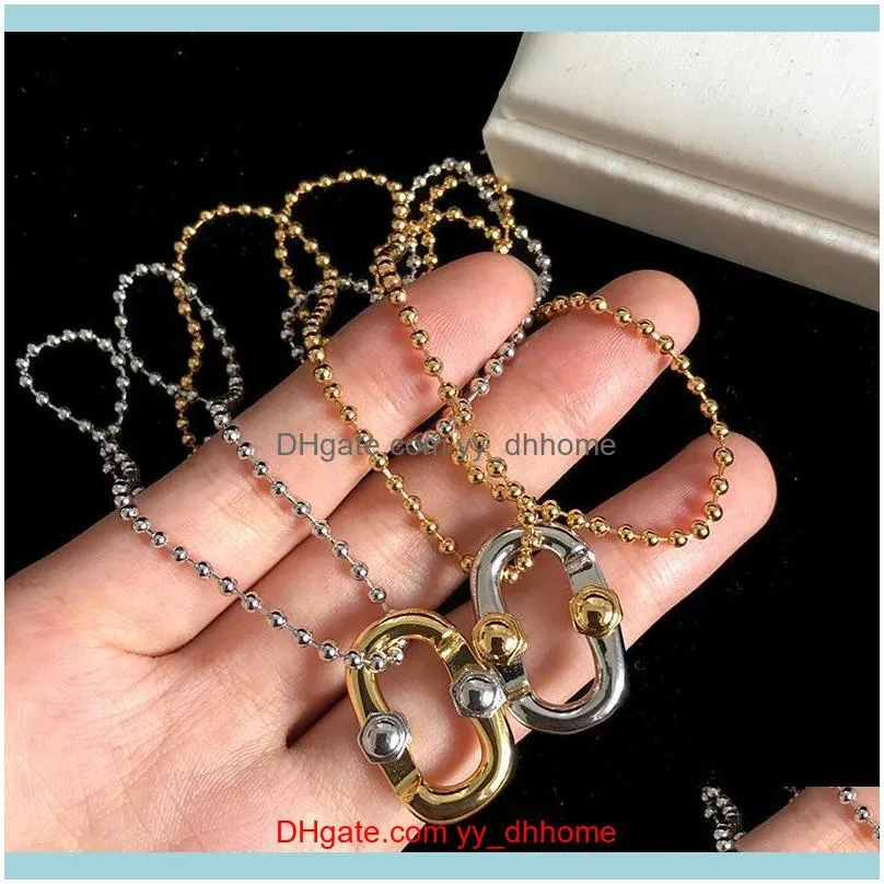 45cm~55cm High Quality Solitaive Chain Pendant Stainless Steel Bead Necklaces For Women And Men Brand Jewelry