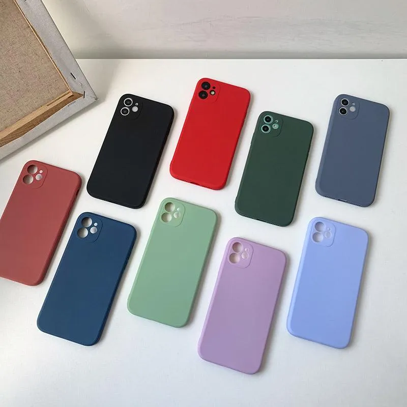 TPU Zachte Telefoon Gevallen voor Apple iPhone 12 11 Pro Max XS XR SE 2 7 8 Plus Luxe Designer Multi Color Matte Back Cover Silicone