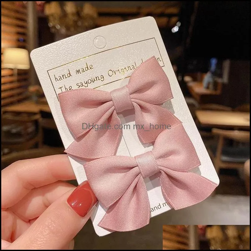 Hair Accessories 2021 Korean Sales Trends Product Children Cute Sweet Kawaii Bow Knot Clips Baby Girl Headwear Hairpin