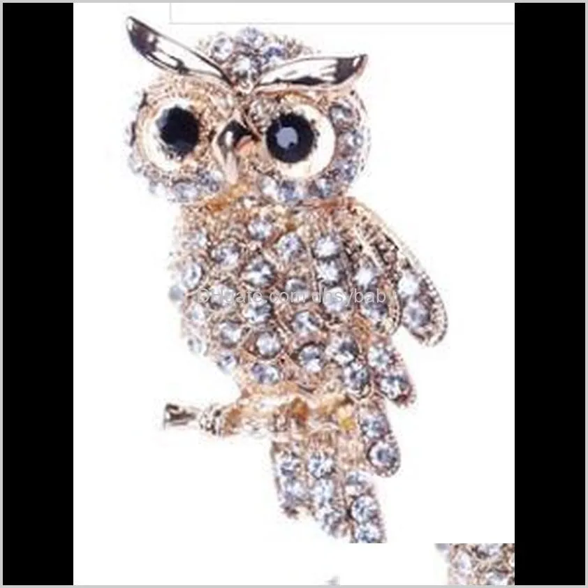 new fashion vision crystal owl pins brooches silver or bronze colors metal 5 colors for choice brooch pin ps2976