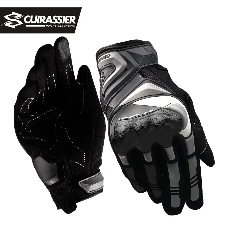 Cuirassier Summer Motorcycle Men Touch Screen Breathable Motobike Riding Moto Protective Gear Motorbike Motocross Gloves