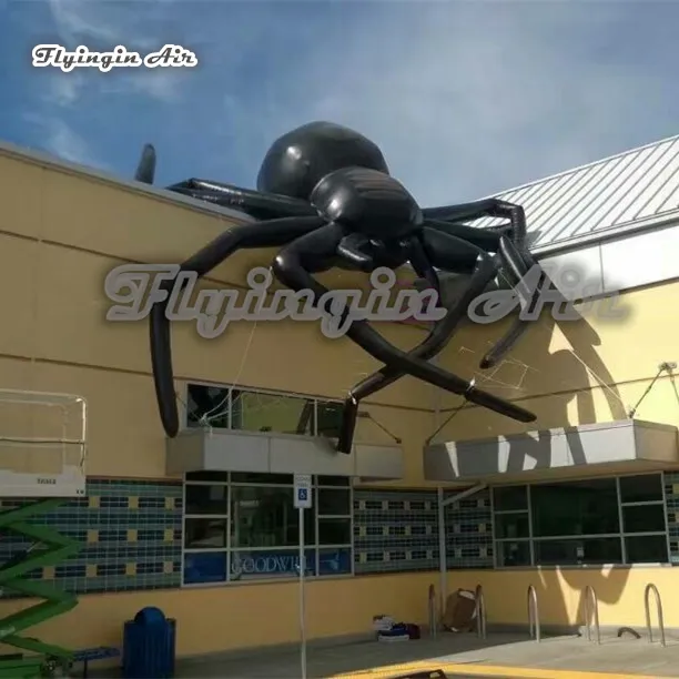 할로윈 파티 용품 건물 / 지붕 할로윈 장식을위한 거대한 끔찍한 검은 팽창 식 거미 동물 풍선 모델