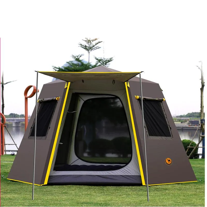 Hexagonal Aluminum Pole Automatic Outdoor Camping Wild Big Tent 3-4persons Awning Garden Pergola 245*245*165CM Tents And Shelters