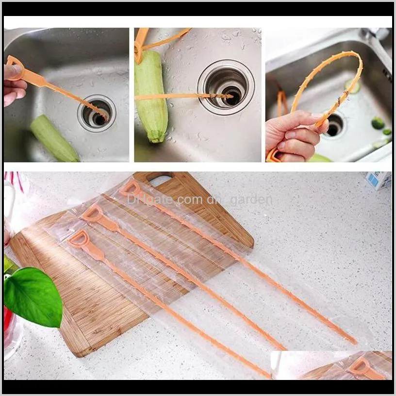 kitchen sink toilet cleaning rubber hook sewer dredging device spring pipe hair dredging tool removal sink cleaning household tool