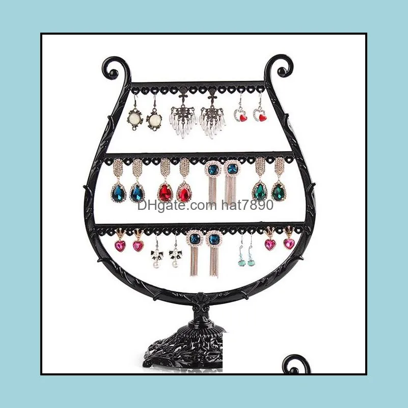 Vintage Black Copper Earrings Holder Stud Earrings Drop Earrings Display Rack Jewelry Display Stand Shelf AF
