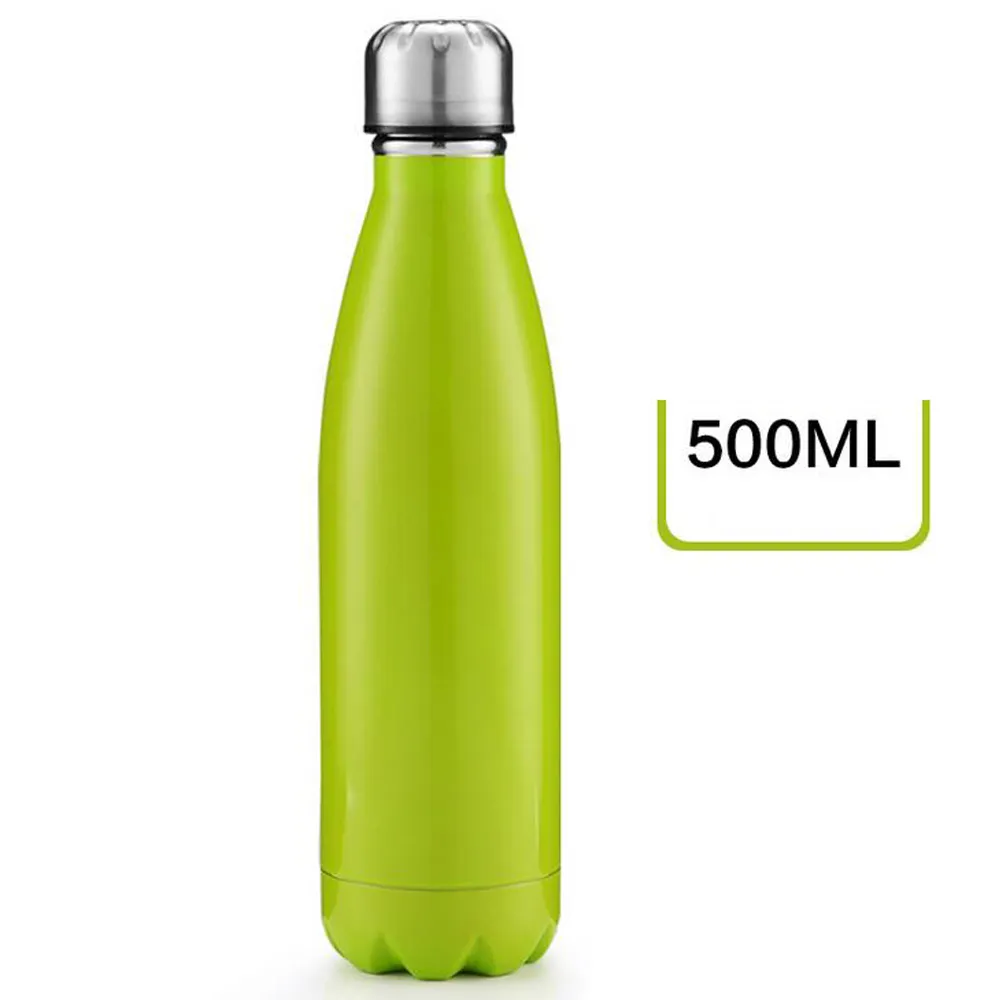 New 500ml 17oz Cola Shaped Sport water bottle Vacuum Insulated Travel Water Bottle Double Walled Stainless Steel Vacuum Bottle coke shape