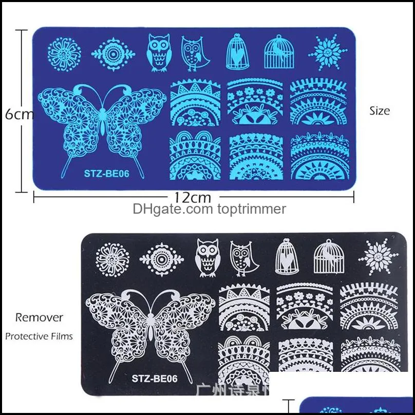 Nail Stamp Plate Stencils Nail Art Stickers Snowflake Flower Animals Letters Owl Gel Polish Stamping Templates DIY Nail Art Manicure