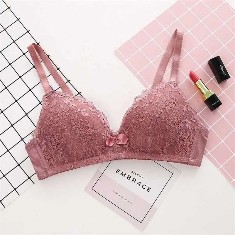 Kadınlar çok renkli seksi iç çamaşırı dikişsiz sütyen ince push up iç çamaşırı kablosuz brassiere abc kupası büyük üst bralette kız moda 211217