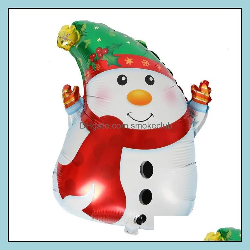 New Cute Cartoon Christmas Snowman Santa Claus Aluminum Foil Balloons Christmas Decorations