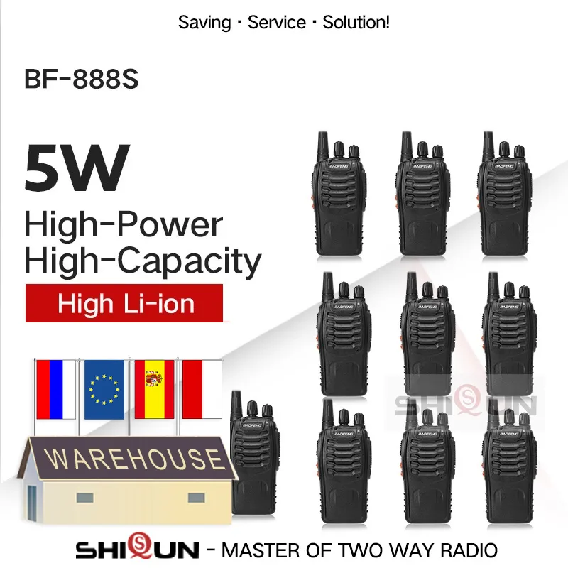 2 pz 4 pz 10 pz BAOFENG BF-888S Walkie Talkie 888S 5W 400-470MHz UHF BF888S BF 888S H777 Caricabatterie USB a buon mercato a due vie