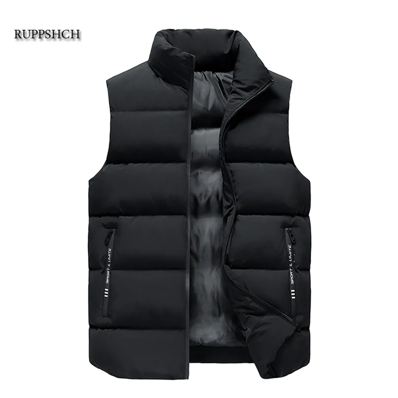 Men Vest Casual Vest Autumn and Winter Thickening Increase M-8Xl Down Jacket Men 211204